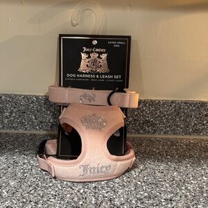 Juicy Couture Blush Dog Harness & Leash Set